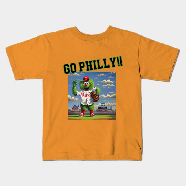 Phanatic Philadelphia Baseball Mascot  Hoodies Kids T-Shirt by Fifi Art